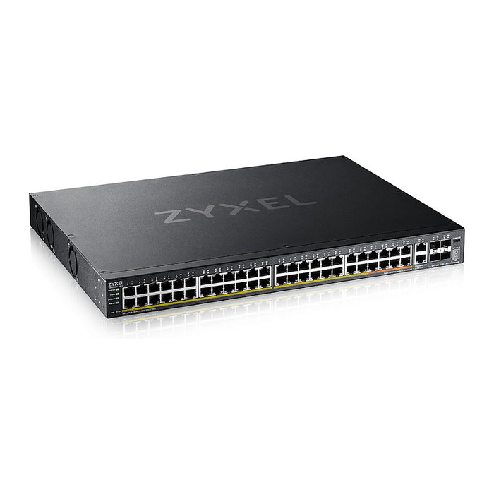 Zyxel XGS2220-54FP Conmutador L3 Gestionado con 48 Puertos Gigabit PoE y 4 SFP+ | 50+4P POE M RM | Montaje en Rack | 216 Gbit/s de Capacidad