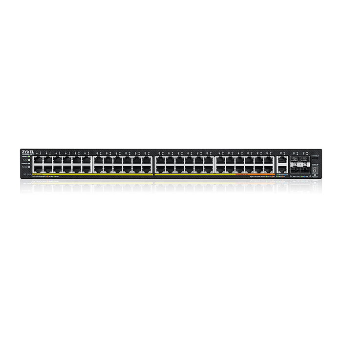 Zyxel XGS2220-54FP Conmutador L3 Gestionado con 48 Puertos Gigabit PoE y 4 SFP+ | 50+4P POE M RM | Montaje en Rack | 216 Gbit/s de Capacidad