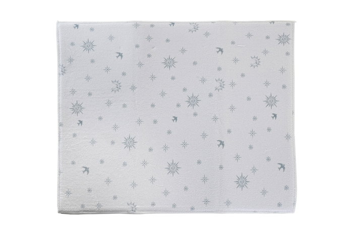DKD Home Decor Stella maris Tapete Atlantico Azul Blanco 38 x 50 cm Microfibra (12 Unidades)