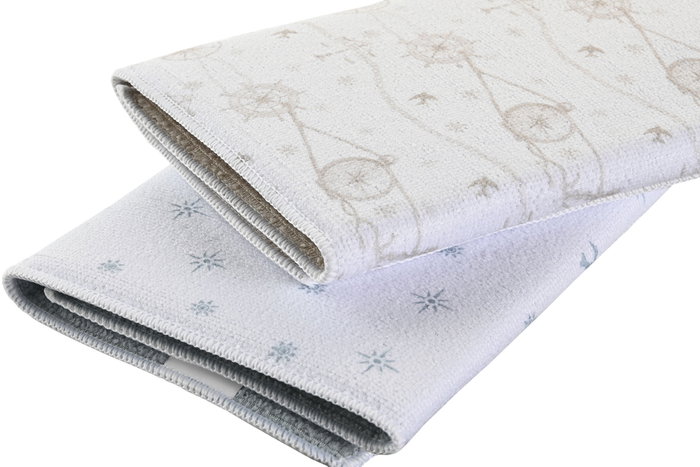 DKD Home Decor Stella maris Tapete Atlantico Azul Blanco 38 x 50 cm Microfibra (12 Unidades)