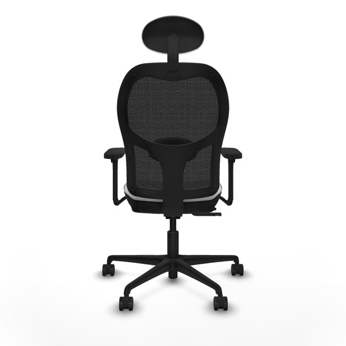 PIQUERAS Y CRESPO Silla de oficina Jorquera con Mecanismo Sincro/Traslack, Tela Blanca y Malla Negra