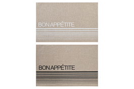DKD Home Decor Individuales Beige Negro Poliester Lino 30x45 cm (12 Unidades)