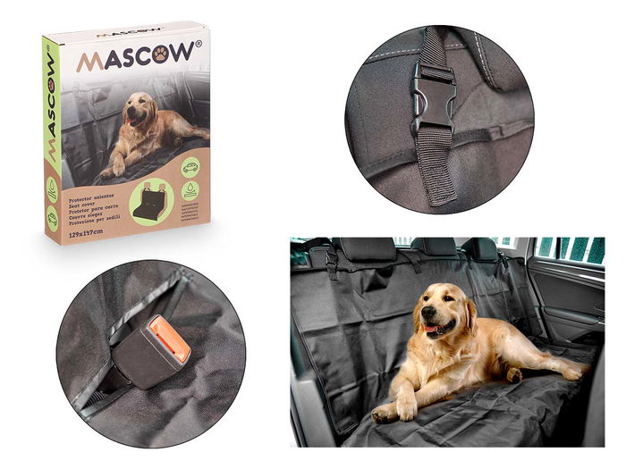 Mascow Cubre Asientos Tela Para Mascotas Negro 27x5x20cm (Set de 6)