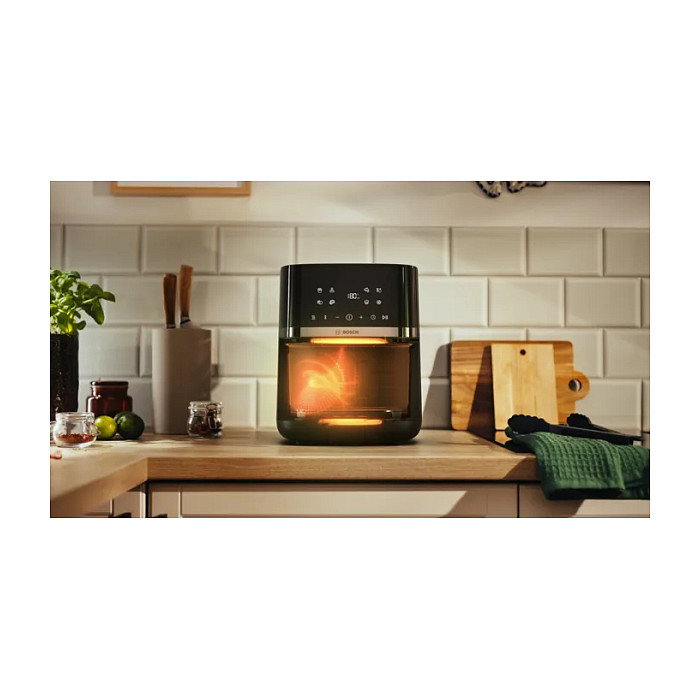 Bosch Serie 4 Freidora de Aire Caliente MAFS2462B, 6.1 Litros, 2050W, 9 Programas, 40-200 grados C, Digital, Para 4 Personas, Negro