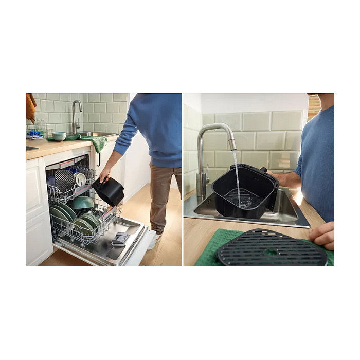 Bosch Serie 4 Freidora de Aire Caliente MAFS2462B, 6.1 Litros, 2050W, 9 Programas, 40-200 grados C, Digital, Para 4 Personas, Negro