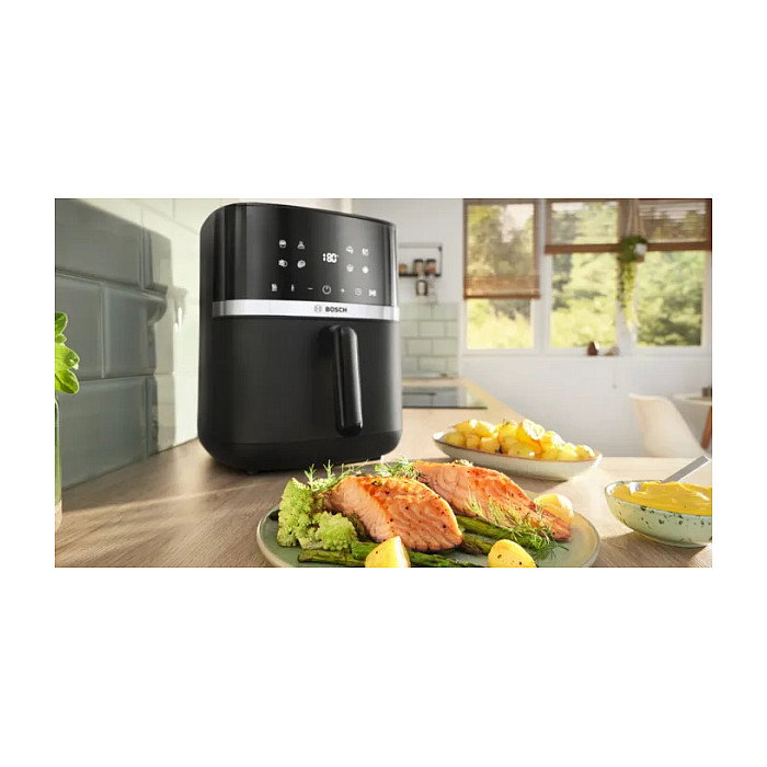 Bosch Serie 4 Freidora de Aire Caliente MAFS2462B, 6.1 Litros, 2050W, 9 Programas, 40-200 grados C, Digital, Para 4 Personas, Negro