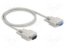 DeLOCK Cable serie RS-232 D-Sub 9 macho a hembra 1 m, Beige