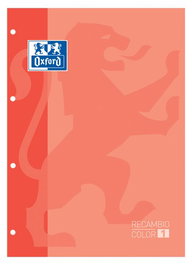Recambio Oxford School Color 1 Encolado A4+ 80H 90Gr 4 Taladros Cuadric.5X5 Melocoton (1 Color De Recuadro) (Set de 5)