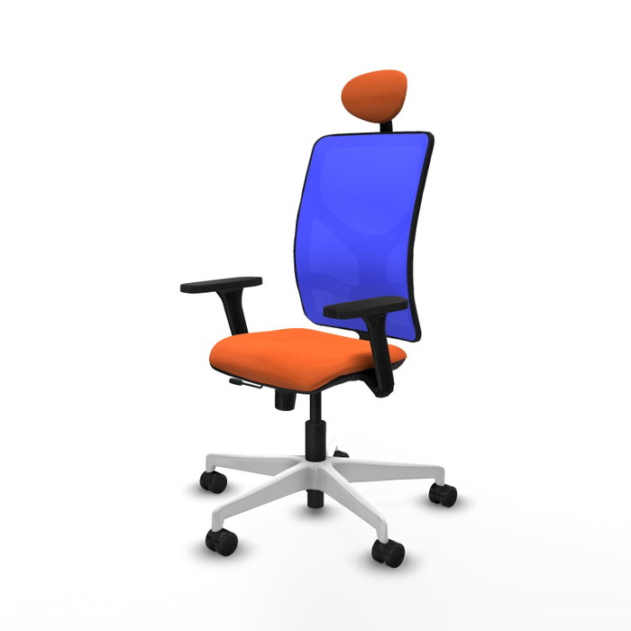 PIQUERAS Y CRESPO Silla de oficina Motilla Naranja y Azul