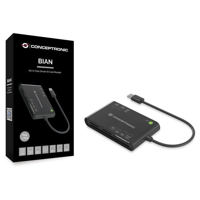 Conceptronic Lector de tarjetas externo USB 2.0 DNle 3.0 E y (EID) y lector tarjetas bian Conceptronic Lector de tarjetas externo USB 2.0 DNle 3.0 E y (EID) y lector tarjetas bian