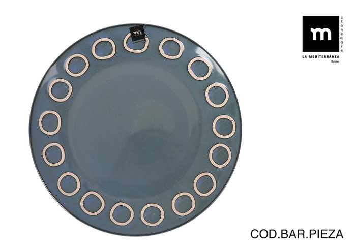 La Mediterranea Plato Almudena Azul Ø27 cm (12 Unidades)带来 La Mediterranea Plato Almudena Azul Ø27 cm (12 Unidades)带来