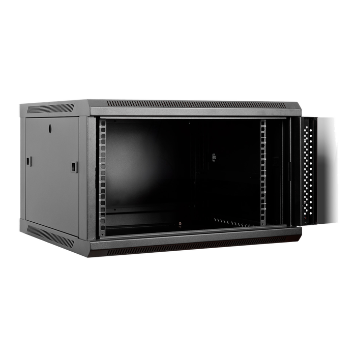 Phasak Armario Rack Mural 19 Pulgadas Pro 9U PHO 3109 600x600 mm con Puerta de Vidrio Templado