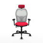 PIQUERAS Y CRESPO Silla de oficina Jorquera con mecanismo Sincro/Traslack Rojo y Blanco
