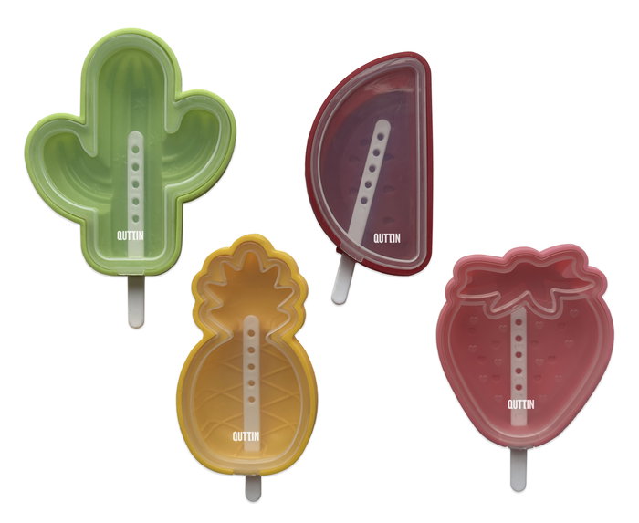 Inde Molde Helado Individual Frutas Silicona 12.2 x 10.2 x 3 cm (36 Unidades)