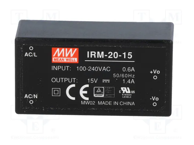 MEAN WELL IRM-20-15 Convertidor AC/DC 21W 15VDC