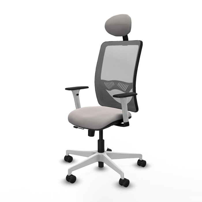 PIQUERAS Y CRESPO Silla de oficina Zulema con mecanismo Sincro/Traslack, Blanco y Gris PIQUERAS Y CRESPO Silla de oficina Zulema con mecanismo Sincro/Traslack, Blanco y Gris