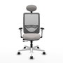 PIQUERAS Y CRESPO Silla de oficina Zulema con mecanismo Sincro/Traslack, Blanco y Gris