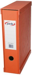Archivador Palanca Pardo Forrado Pvc A4 Con Caja 70Mm Naranja