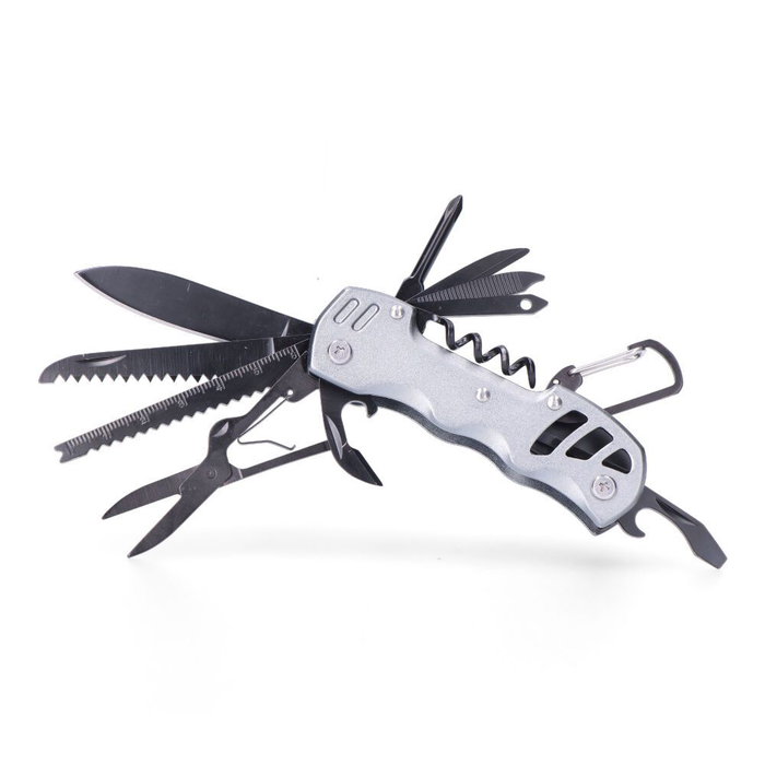 Edm Multiherramienta Plateada Serie K2 Acero Inoxidable con 12 Herramientas Incluye Estuche Nylon Edm Multiherramienta Plateada Serie K2 Acero Inoxidable con 12 Herramientas Incluye Estuche Nylon