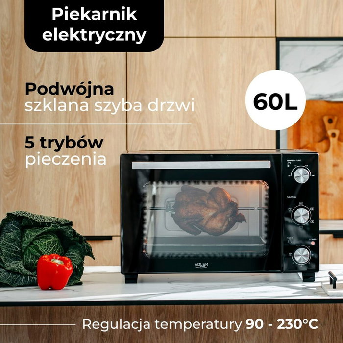Adler AD 6028 Horno Eléctrico 60L Negro