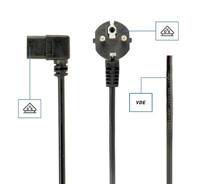 GEMBIRD Cable de Corriente VDE - Cable de Alimentación para Electrónica
