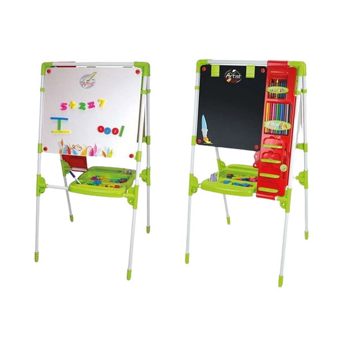 Chicos Mi Pizarra de Artista 2 en 1 magnética y para tizas 63x60x120 cm con 82 accesorios
