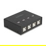 DeLOCK 11507 Switch USB 2.0 para 4 Ordenadores y 4 Dispositivos, 8 Puertos, Transferencia 0.48 Gbit/s, Color Negro