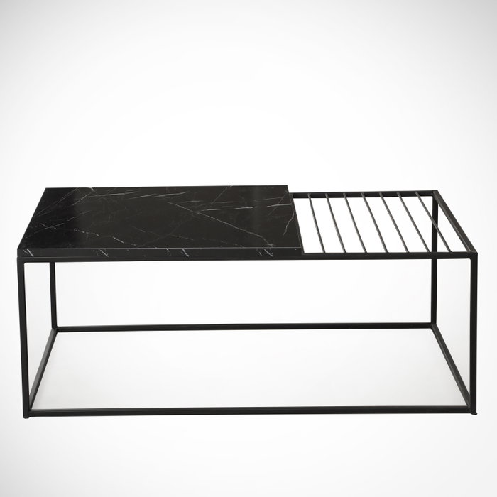 Hanah Home Mesa de Centro Royal Blanco y Negro 95x43x55 cm