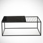 Hanah Home Mesa de Centro Royal Blanco y Negro 95x43x55 cm
