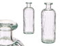 GIFTDECOR Botella Recta Rayada de Vidrio Transparente 28cm