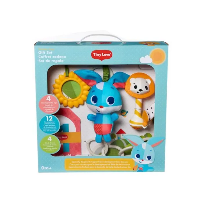 Tiny Love Gift Set: un juguete, tarjetas de 12 pasos, ráfaga, táctil táctil, 4 clips para fijación, en Prayerry