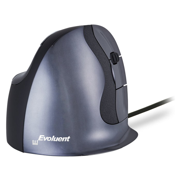 Evoluent D - Ratón ergonómico vertical para mano derecha, 6 botones programables, 3200 DPI ajustable, sensor láser, cable USB 2.1m, color Negro/Gris/Plata, Plug & Play Evoluent D - Ratón ergonómico vertical para mano derecha, 6 botones programables, 3200 DPI ajustable, sensor láser, cable USB 2.1m, color Negro/Gris/Plata, Plug & Play