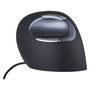 Evoluent D - Ratón ergonómico vertical para mano derecha, 6 botones programables, 3200 DPI ajustable, sensor láser, cable USB 2.1m, color Negro/Gris/Plata, Plug & Play