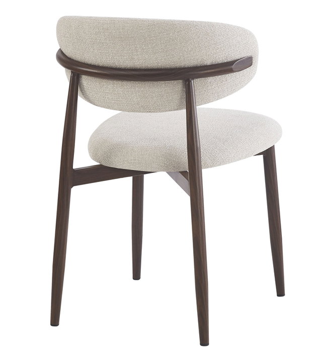 DKD Home Decor Silla Metal Poliester Simil Madera Crudo