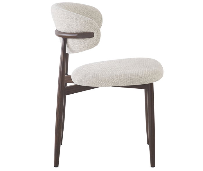 DKD Home Decor Silla Metal Poliester Simil Madera Crudo