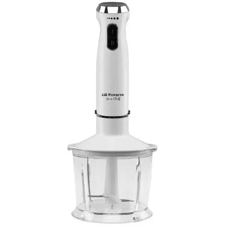 Orbegozo BT 2690 Batidora de mano 1000W, Motor DC, Brazo y hoja acero inoxidable, Función Turbo, Selector velocidad, Vaso, Picador, Batidor