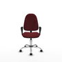 Silla de oficina Algarra con mecanismo Contacto permanente básico tapizada con Similpiel color Granate. Equipada con Base cromada, Brazos fijos y Ruedas de nailon 50 mm