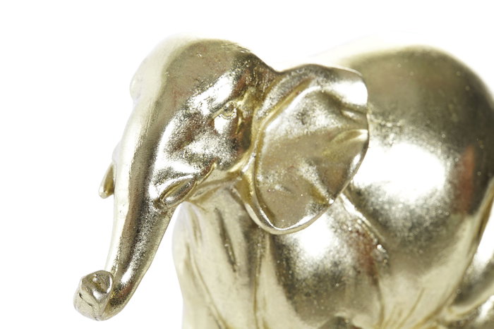 DKD Home Decor Figura de Elefante Dorado en Resina