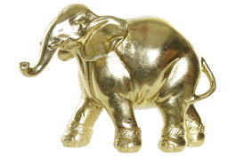DKD Home Decor Figura de Elefante Dorado en Resina