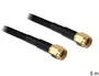 DeLOCK Cable coaxial LMR195 RP-SMA a RP-SMA, 5 m, Negro
