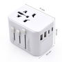 Ewent EW1470 Adaptador de Viaje Universal con Enchufes EU/USA/UK/AUS, 2 Puertos USB y 3 Puertos Tipo-C para Cargar Múltiples Dispositivos