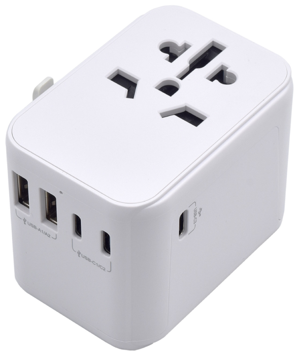 Ewent EW1470 Adaptador de Viaje Universal Blanco con 5 Puertos de Carga