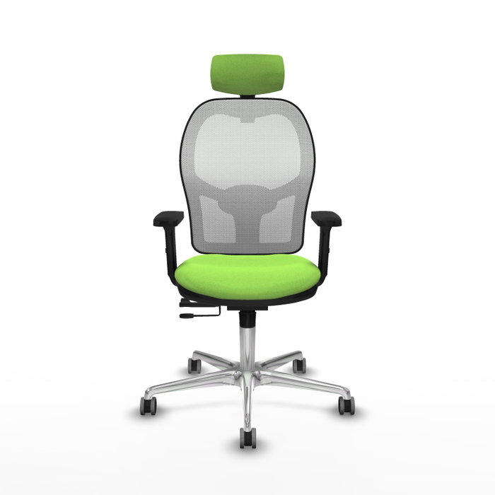 PIQUERAS Y CRESPO Silla de oficina Jorquera con mecanismo Sincro/Traslack, Pistacho y Blanco