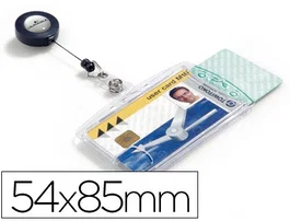 Durable Soporte para 2 Tarjetas de Identificación Cerrado con Carrete