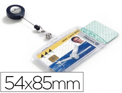 Durable Soporte para 2 Tarjetas de Identificación Cerrado con Carrete