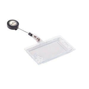 Durable Soporte para 2 Tarjetas de Identificación Cerrado con Carrete