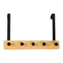 Andrea House Perchero Colgador Puerta Metal Negro Madera 38 x 25 cm ax72099
