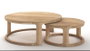 DKD Home Decor Set de 2 Mesas de Centro de Mango 90x90x45 Natural