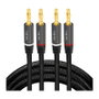 LogiLink Cable de audio 2x2 Clavija banana, Metal, Negro, 3 m