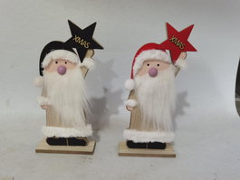 DKD Home Decor Figura MDF Papá Noel Surtido de 2 Modelos